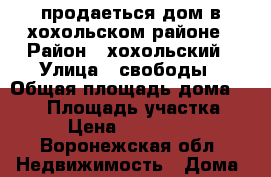 продаеться дом в хохольском районе › Район ­ хохольский › Улица ­ свободы › Общая площадь дома ­ 115 › Площадь участка ­ 15 › Цена ­ 1 250 000 - Воронежская обл. Недвижимость » Дома, коттеджи, дачи продажа   